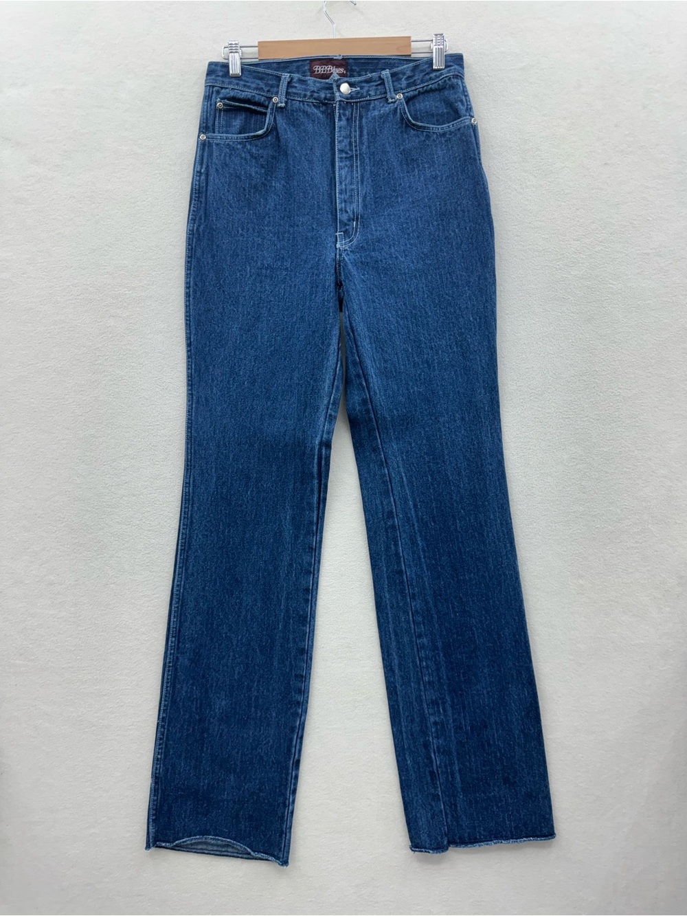 Vintage BBBlues Women’s 34 Boot Cut 1970s Dark Raw Hem Denim Jeans